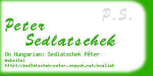 peter sedlatschek business card