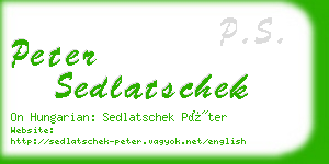 peter sedlatschek business card